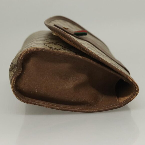 GUCCI GG Supreme Web Sherry Line Clutch Bag PVC Beige Gold 89 01 030 Auth BA4284 - Picture 5 of 16